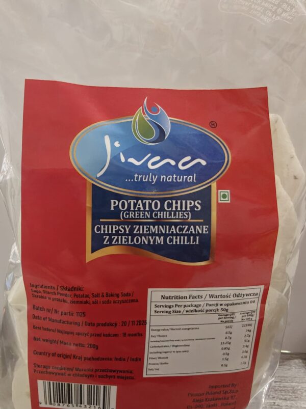 Jivaa potato Chips (green-chilli) 200g
